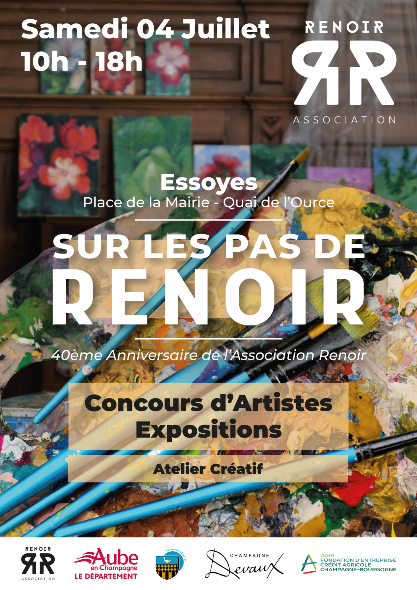 affiche sur les pas de Renoir Essoyes