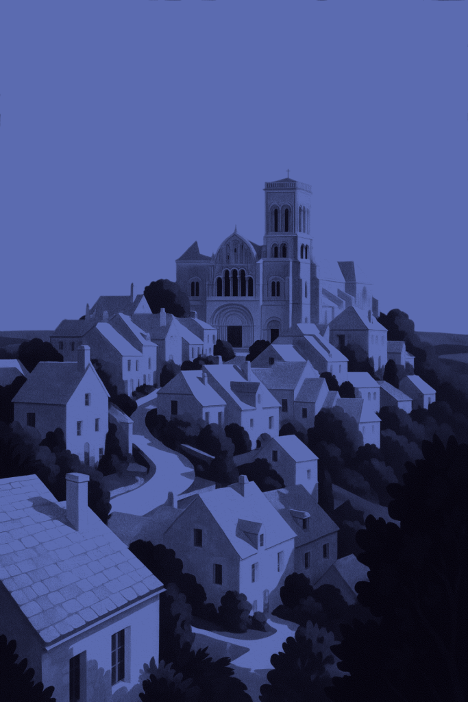 lueurs de Vézelay photo ville bleue
